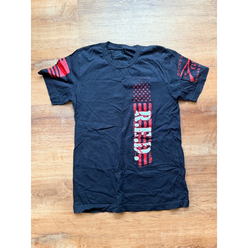Grunt Style Reaper Graphic T-Shirt S Black/Red Cotton Crew Neck Tee